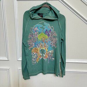 ED HARDY WOMENS SAGE PULLOVER BLING HOODIE SIZE LARGE Rhinestones Long sleeve